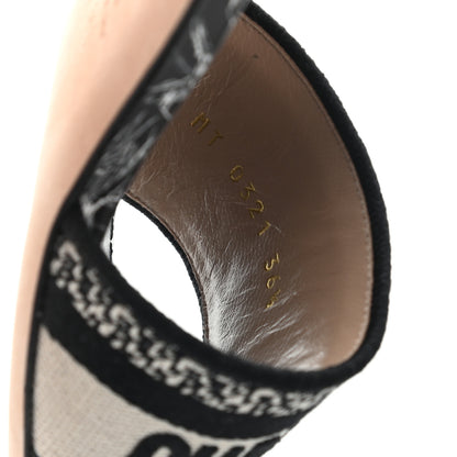 Christian Dior Canvas Around The World Embroidered Dway 40mm Slide Sandals 36.5 Black 7 of 8