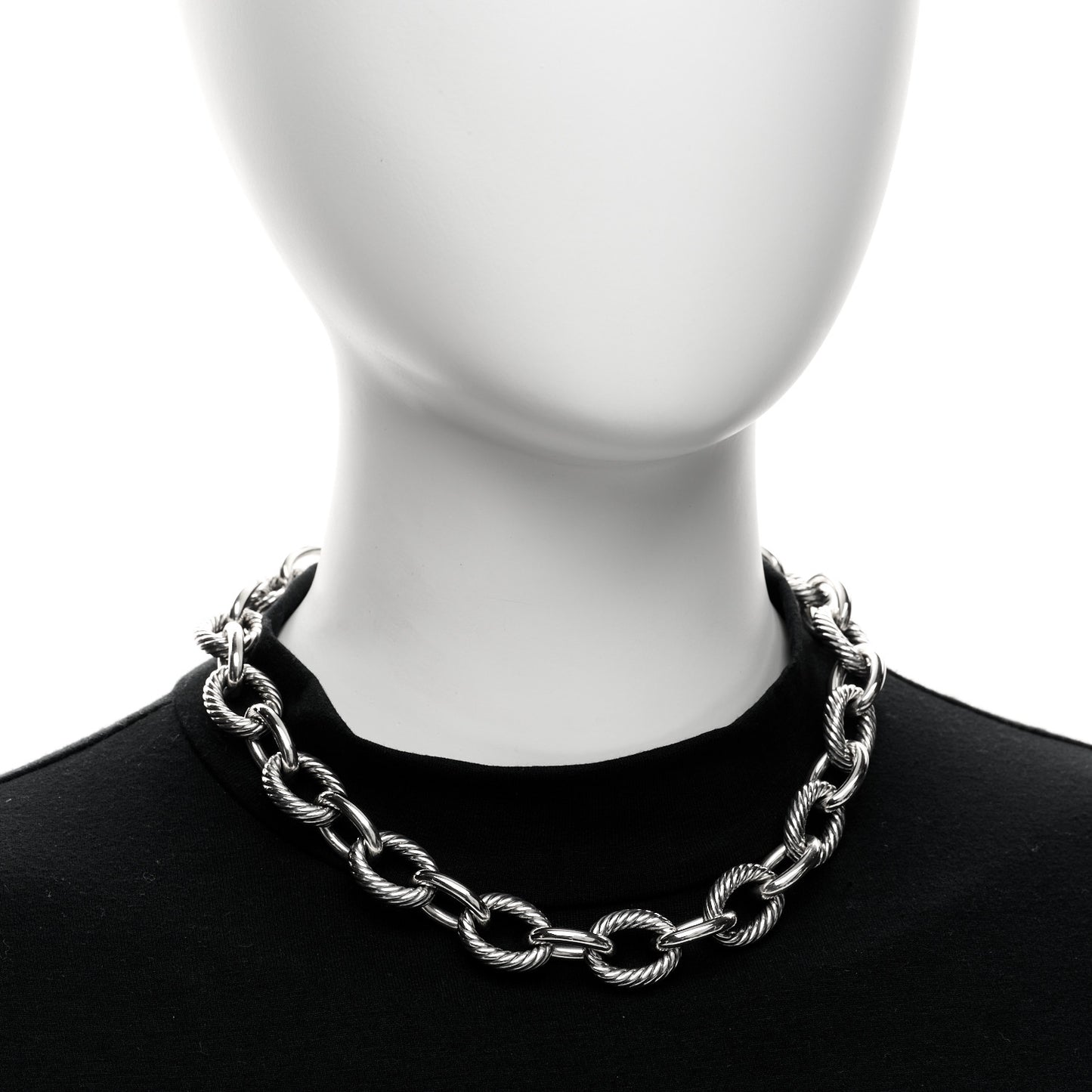 Sterling Silver 16.5mm Large Oval Link Necklace
