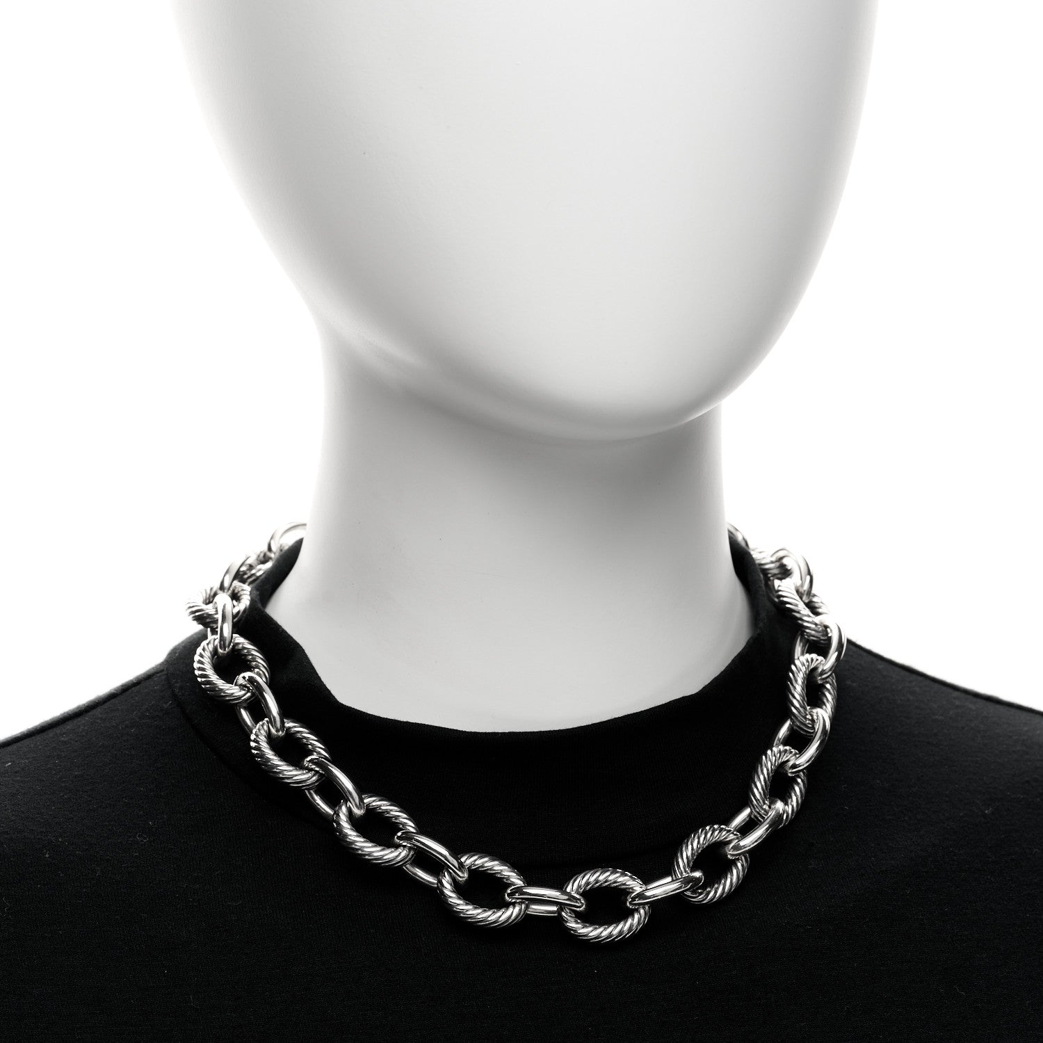 David Yurman Sterling Silver 16.5mm Large Oval Link Necklace 2 of 5
