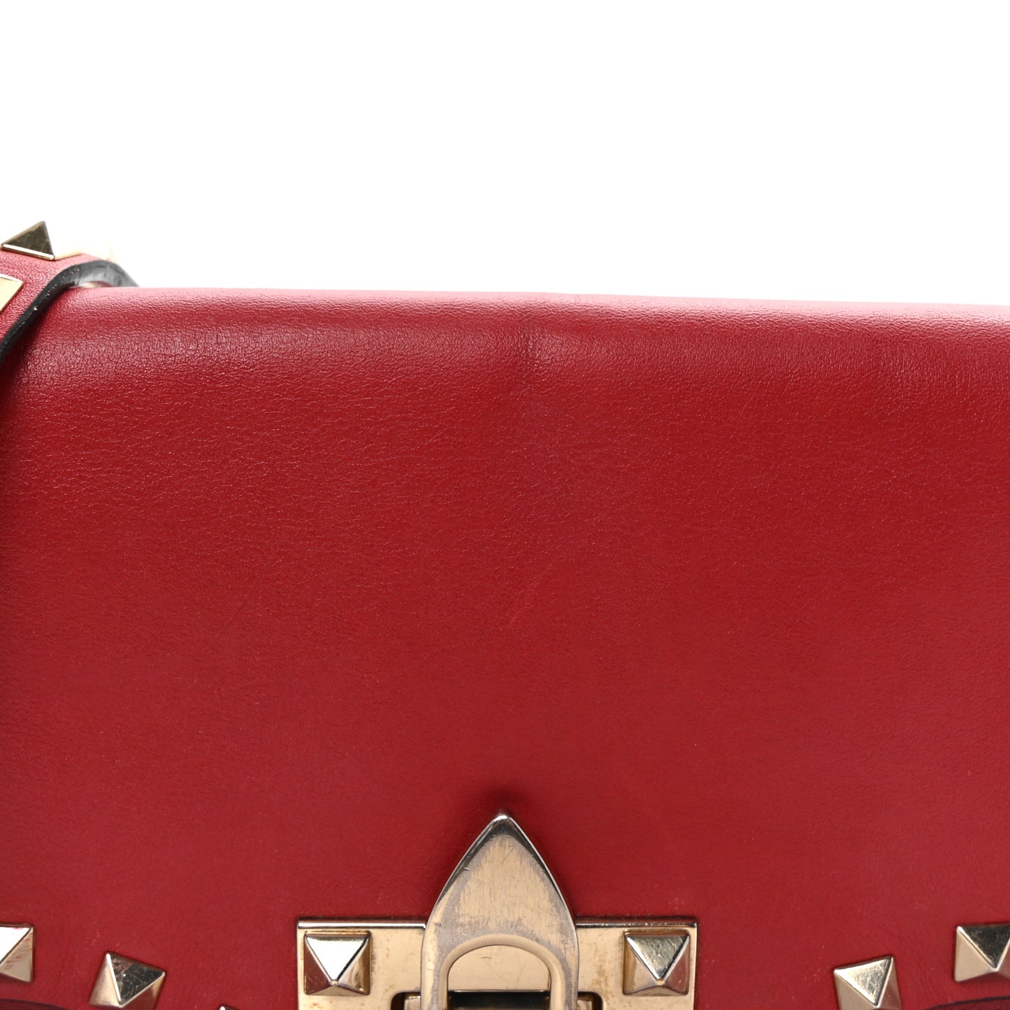 Vitello Medium Rockstud Flip Lock Crossbody Bag Rosso Valentino