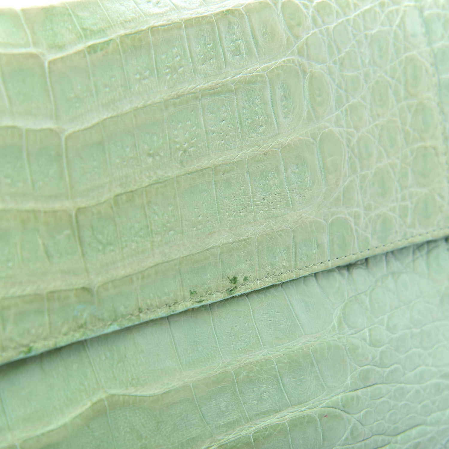 Nancy Gonzalez Crocodile Foldover Clutch Seafoam 7 of 9
