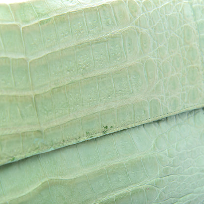 Nancy Gonzalez Crocodile Foldover Clutch Seafoam 7 of 9