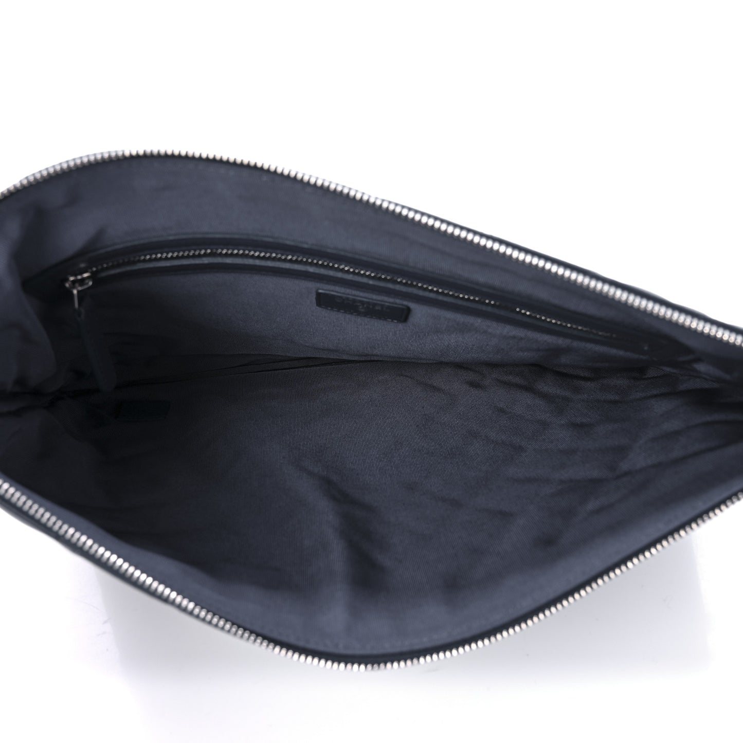 Lambskin Quilted Large Cosmetic Case Navy