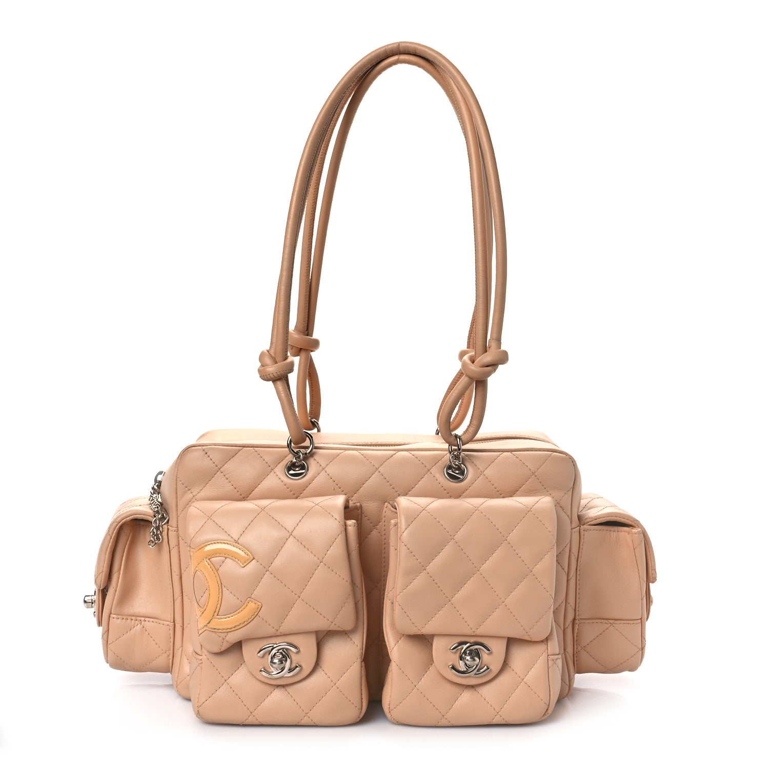 Chanel Calfskin Quilted Small Cambon Multipocket Reporter Beige 1 of 11