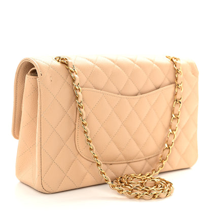 Chanel Caviar Quilted Medium Double Flap Beige 3 of 10