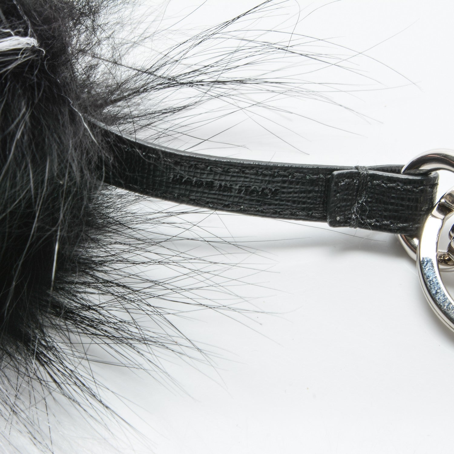 Fendi Vitello Elite Fox Goat Fur Igor Monster Bag Bug Cube Charm Rosso Black White 4 of 4