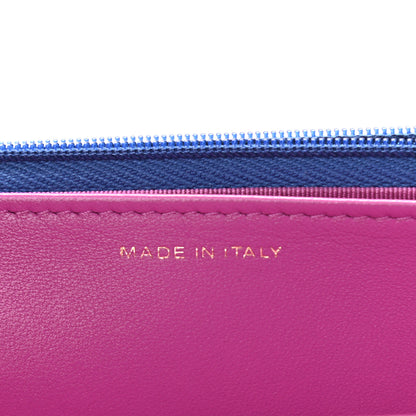 Chanel Lambskin Quilted Wallet On Chain WOC Dark Blue Pink 7 of 14