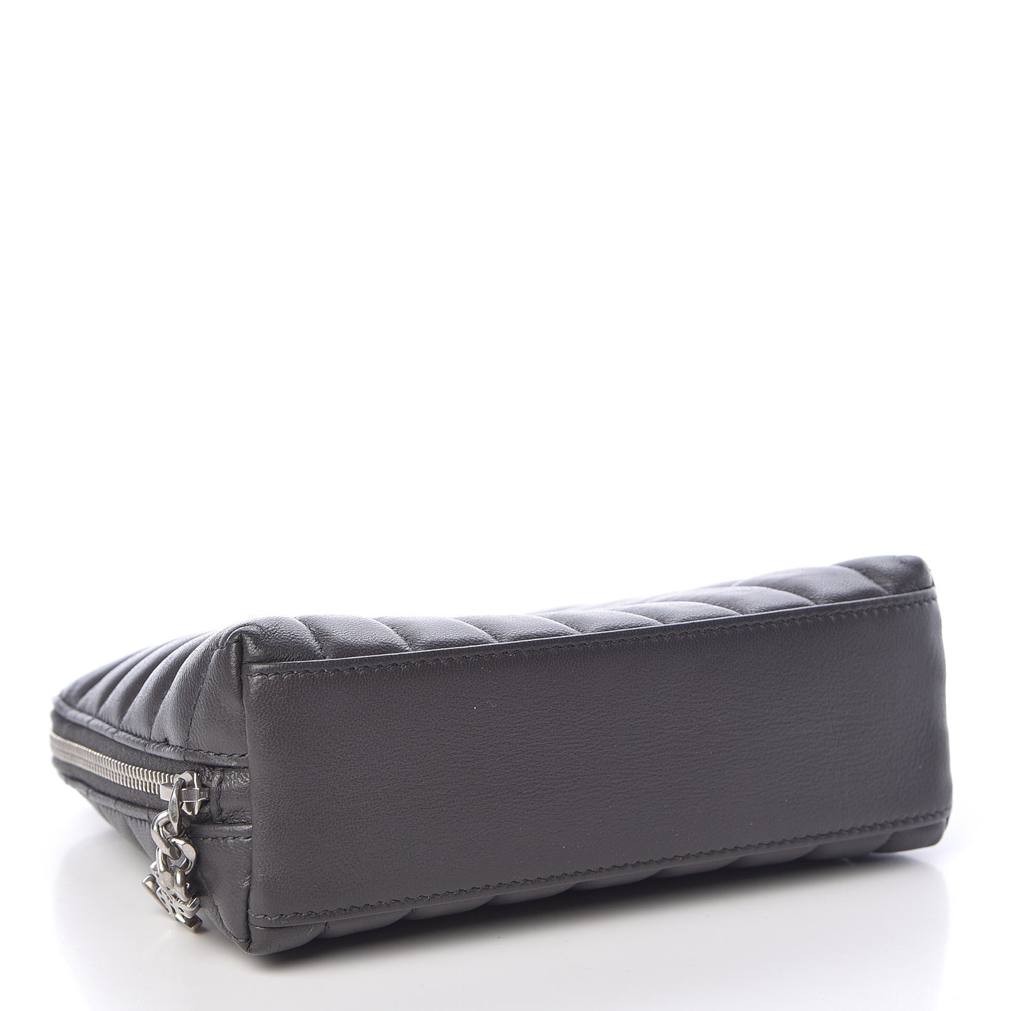 Lambskin Matelasse Cosmetic Case Asphalt