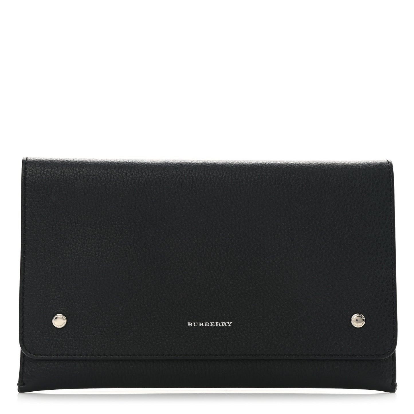 Grained Calfskin Continental Flap Wallet Black