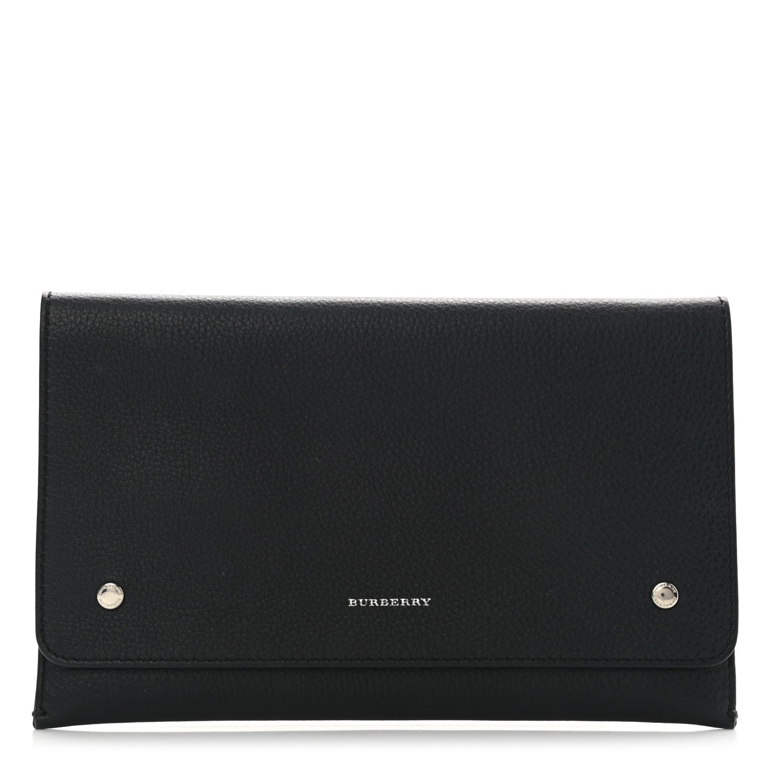 Burberry Grained Calfskin Continental Flap Wallet Black 1 of 7