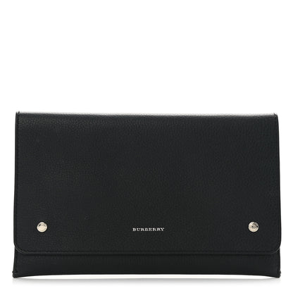 Burberry Grained Calfskin Continental Flap Wallet Black 1 of 7