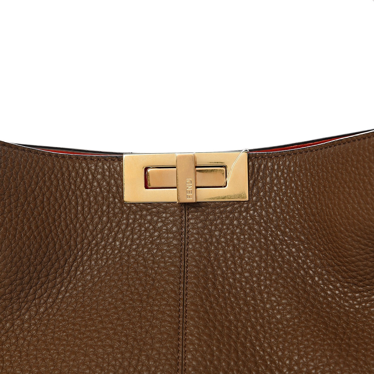 Fendi Cuoio Romano Selleria Bi-Color Large Peekaboo X-Lite Fango Papavero Fuxia 9 of 9