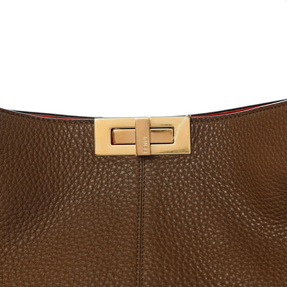 Fendi Cuoio Romano Selleria Bi-Color Large Peekaboo X-Lite Fango Papavero Fuxia 9 of 9