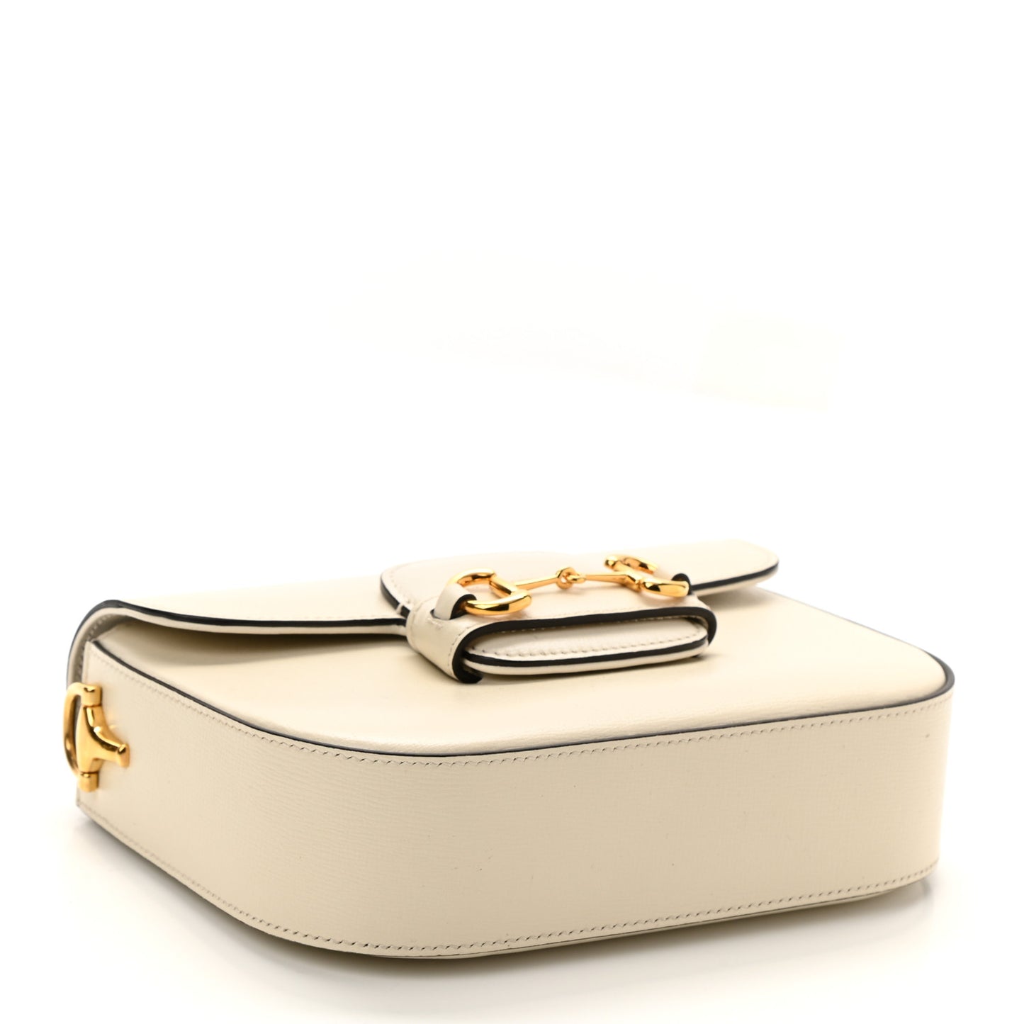 Azalea Calfskin Web Mini Horsebit 1955 Shoulder Bag Mystic White