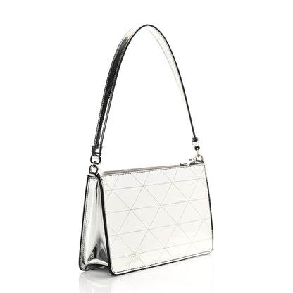 Prada Spazzolato Metal Triangle Logo Triangle Patterned Mini Shoulder Bag Argento 2 of 8