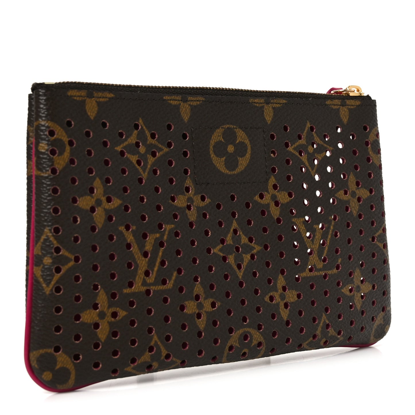Monogram Perforated Pochette Plat Fuchsia