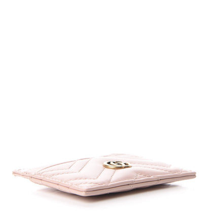 Gucci Calfskin Matelasse GG Marmont Card Holder Perfect Pink 4 of 8
