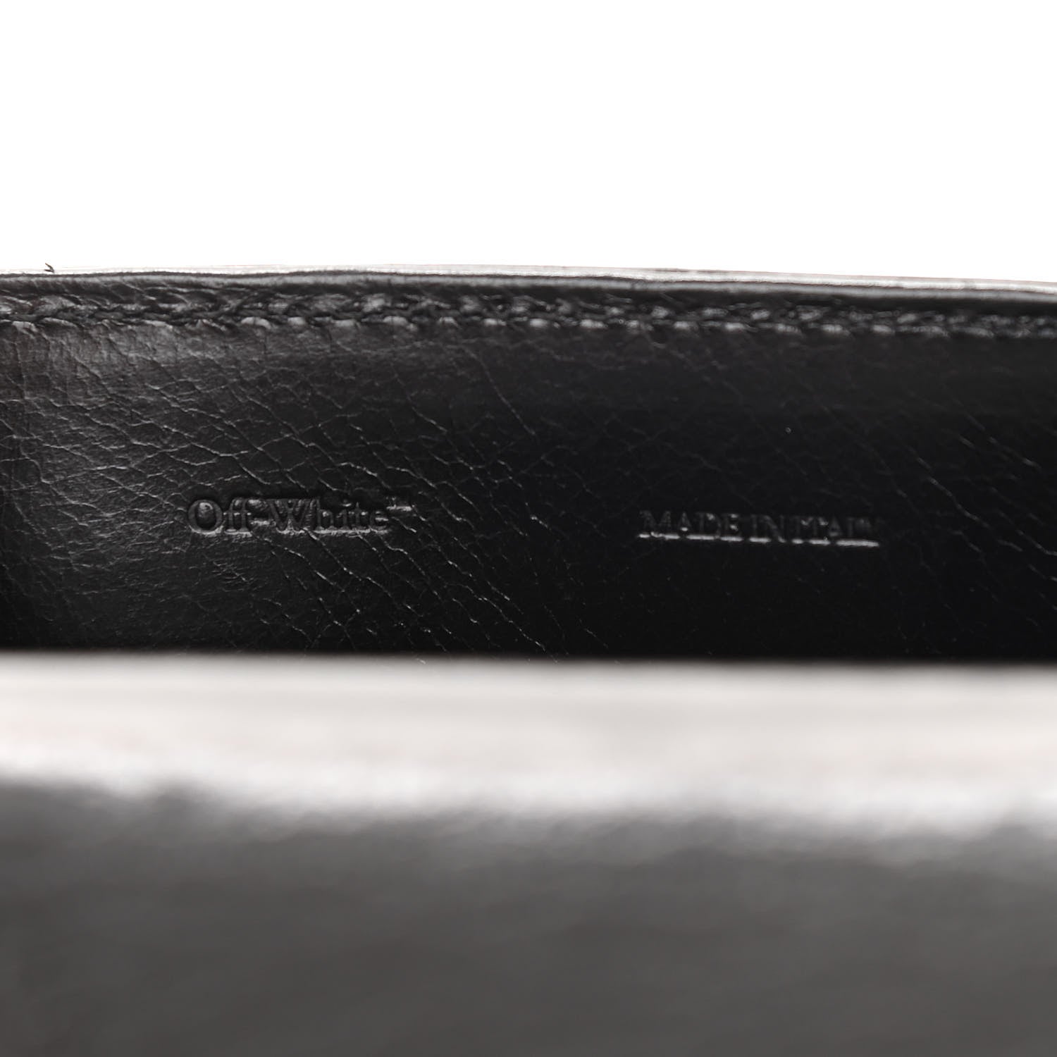 Off-White Calfskin Swiss Binder Flap Bag Black 7 of 12