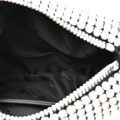 Alexander Wang Mesh Crystal Rhinestone Mini Heiress Pouch Black Silver 5 of 10
