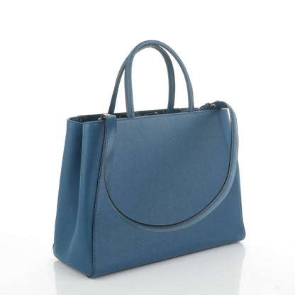 Fendi Vitello Elite Regular 2Jours Tote Blue Cobalto 3 of 7