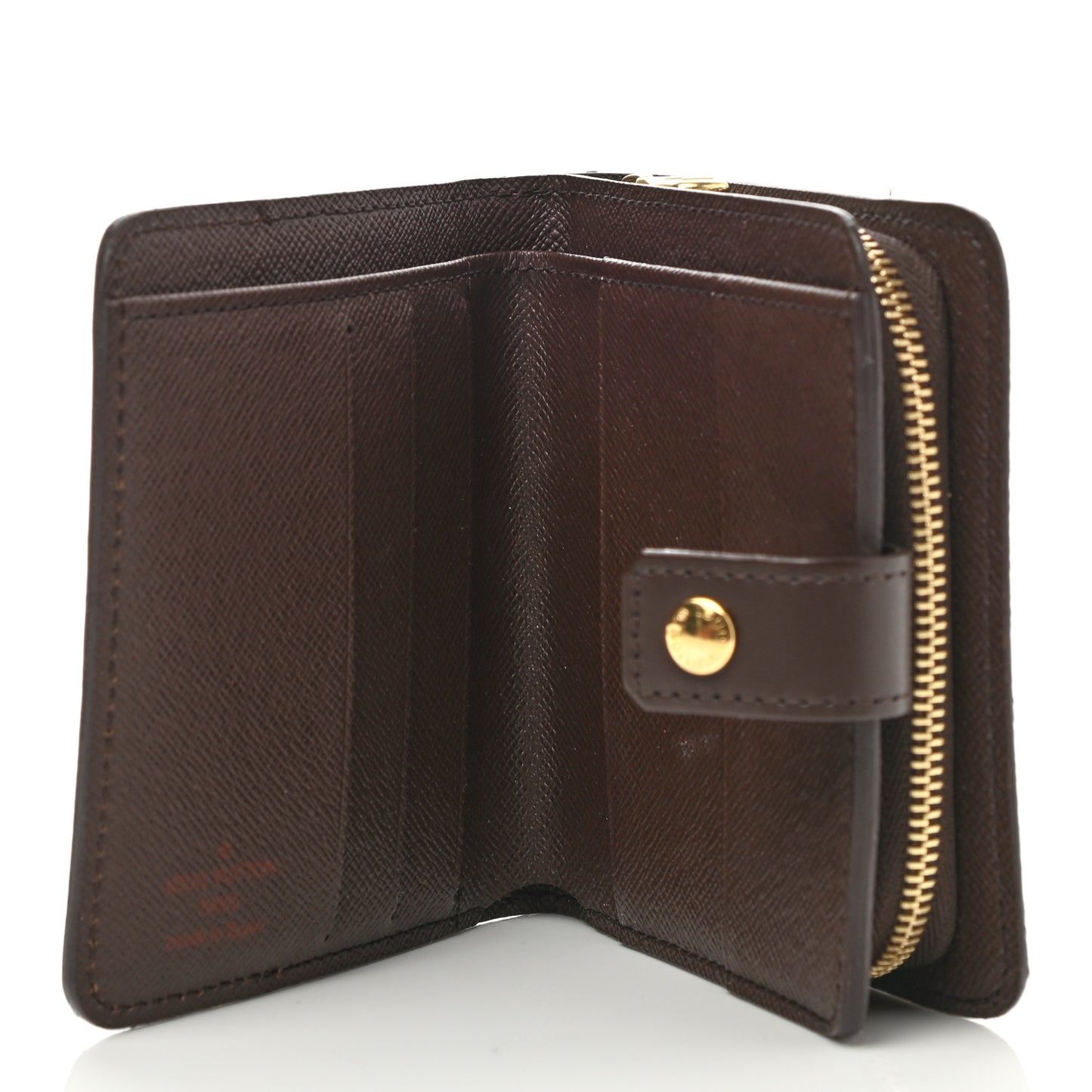 Damier Ebene Zippe Zipped Compact Wallet