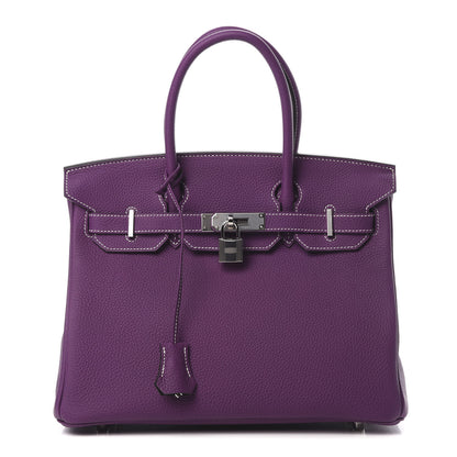 Hermes Togo Horseshoe Birkin 30 Anemone Charcoal 1 of 11
