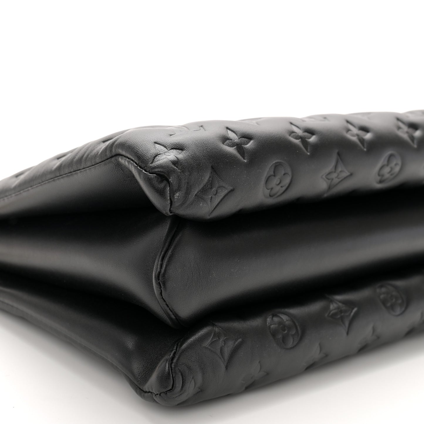 Lambskin Embossed Monogram Coussin MM Black