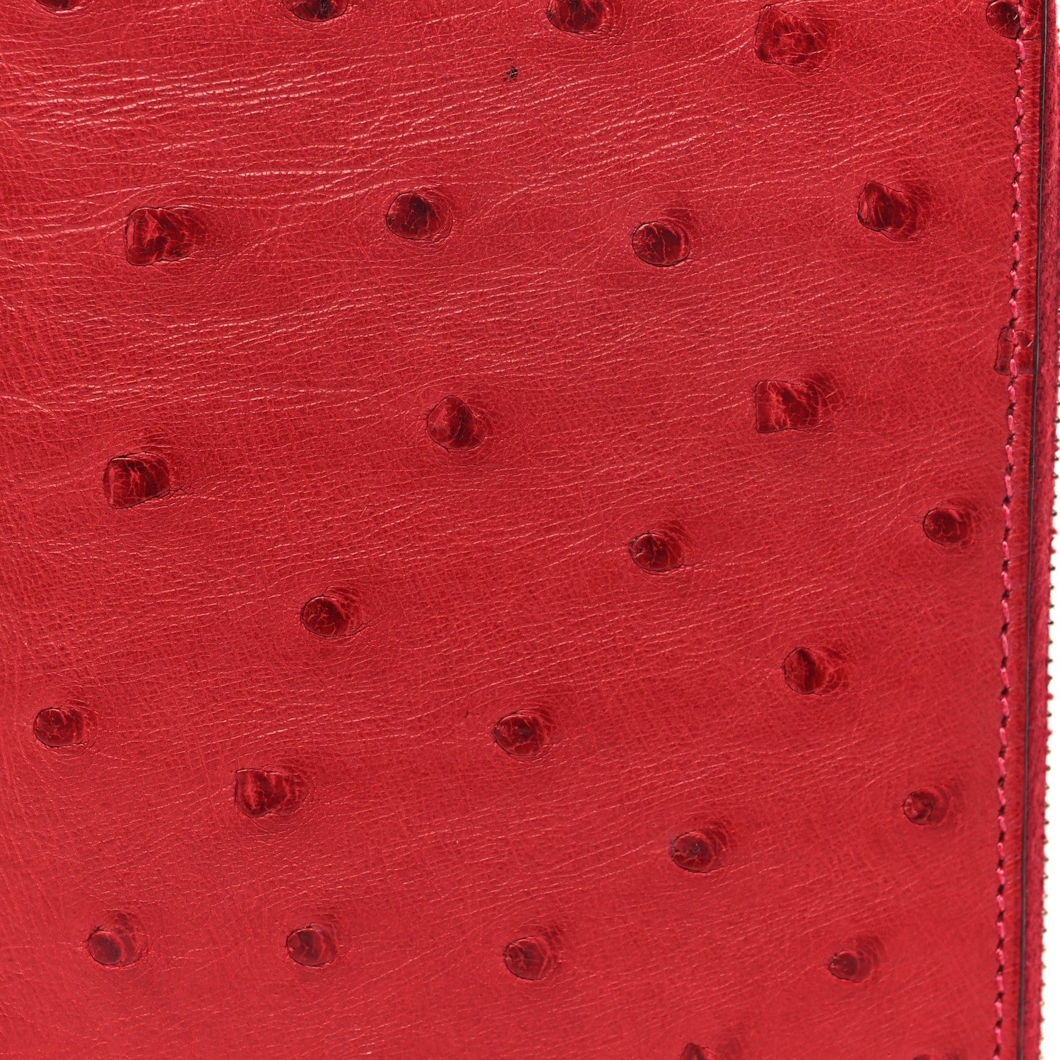 Hermes Ostrich Azap Vertical Wallet Rouge Vif 9 of 10