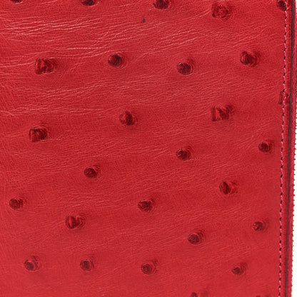 Hermes Ostrich Azap Vertical Wallet Rouge Vif 9 of 10