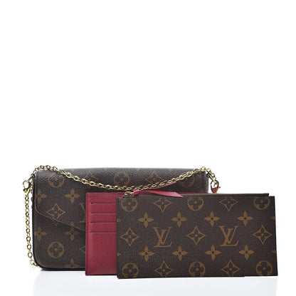 Louis Vuitton Monogram Pochette Felicie Chain Wallet Fuchsia 3 of 16
