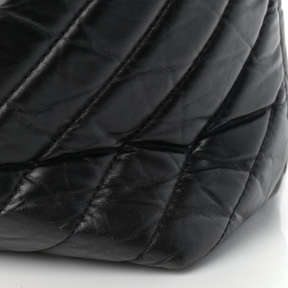 Chanel Aged Calfskin Chevron Quilted Duffle Bag Black 10 of 15