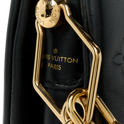Louis Vuitton Lambskin Embossed Monogram Coussin PM Black 9 of 12