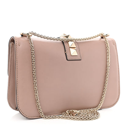 Valentino Garavani Vitello Medium Glam Lock Rockstud Flap Poudre 3 of 10