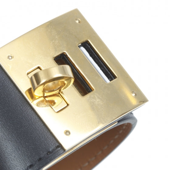 Hermes Swift Leather Kelly Dog Bracelet Black 3 of 6