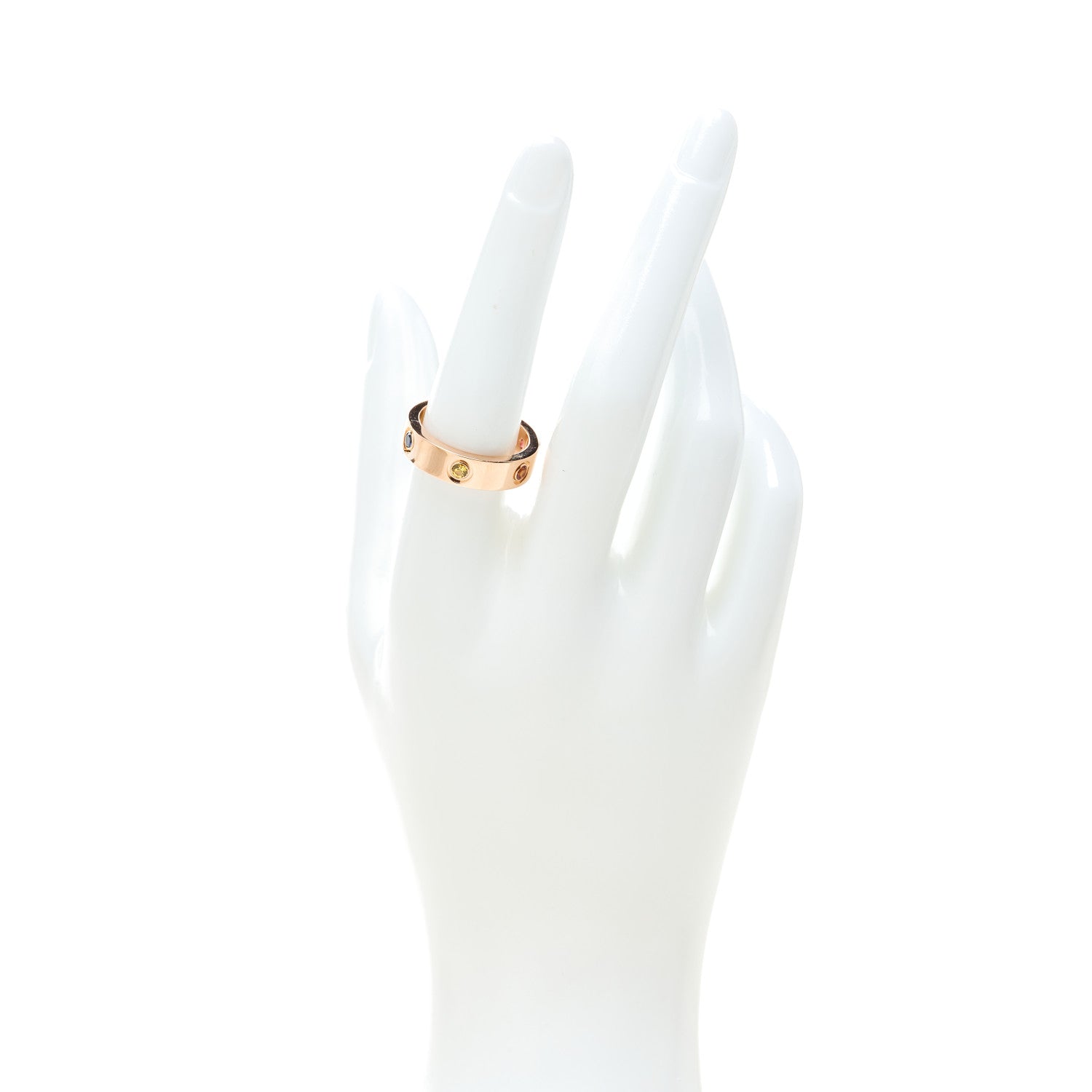 Cartier 18K Pink Gold Sapphire Garnet Amethyst 5.5mm LOVE Ring 56 7.5 3 of 6
