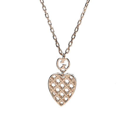 Gucci 18K Yellow Gold Diamantissima Heart Pendant Necklace 4 of 6
