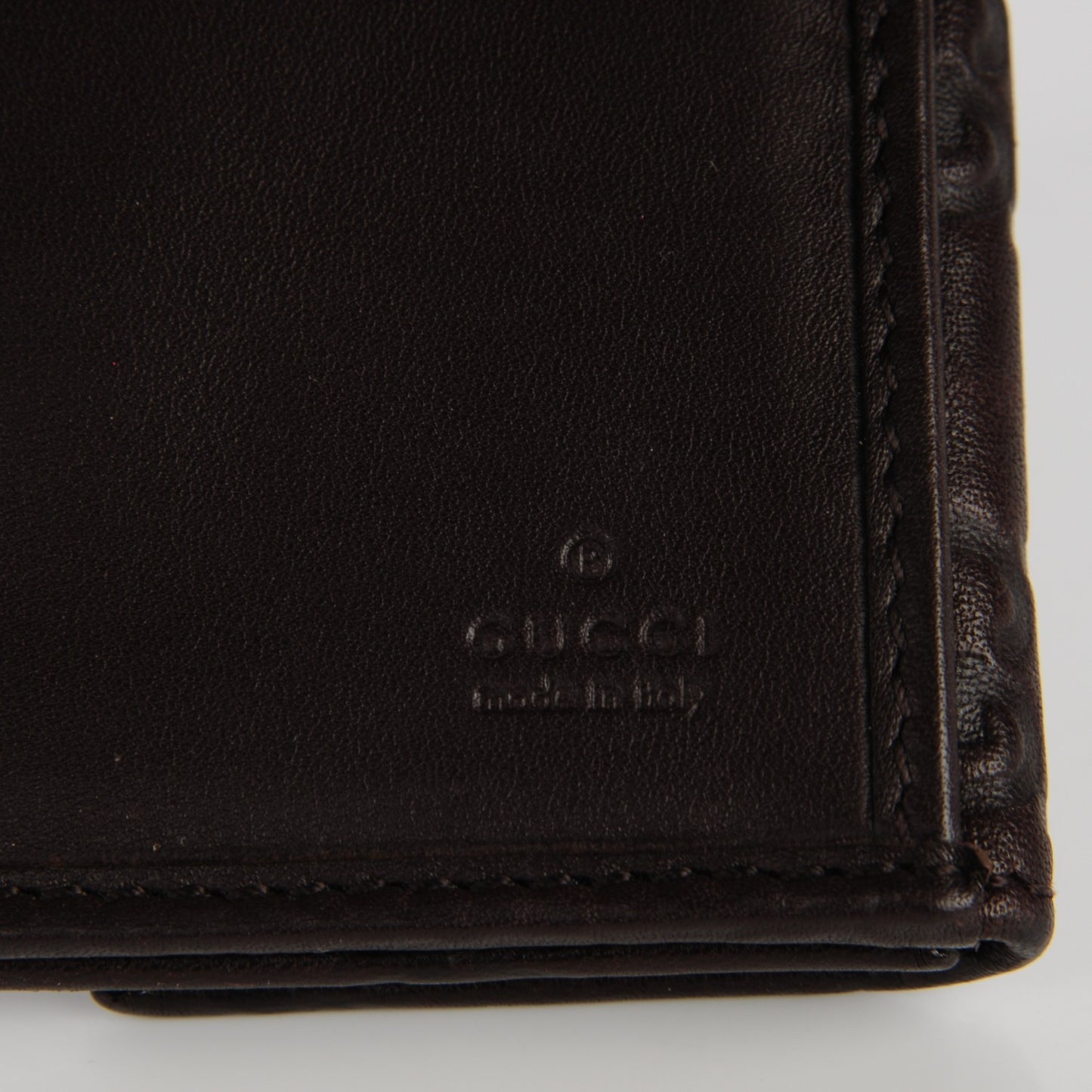 Guccissima Margaux Calfskin Metal Bar Continental Flap Wallet Chocolate
