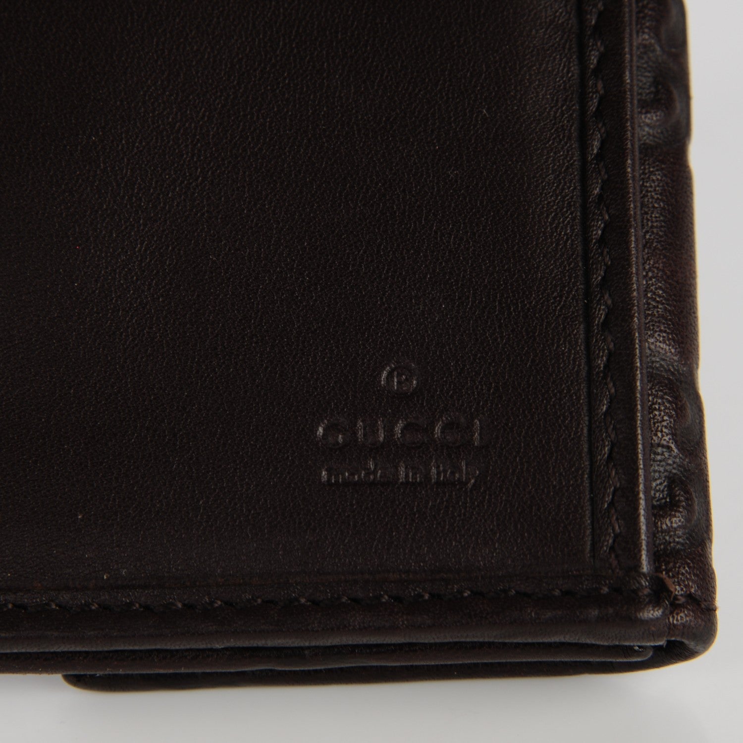 Gucci Guccissima Margaux Calfskin Metal Bar Continental Flap Wallet Chocolate 6 of 7