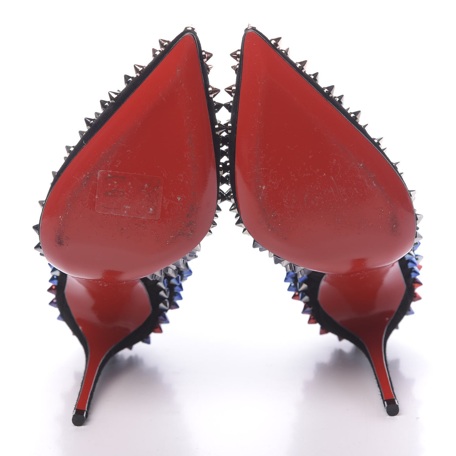 Christian Louboutin Suede Follies Spikes 100 Pumps 37 Black 5 of 15
