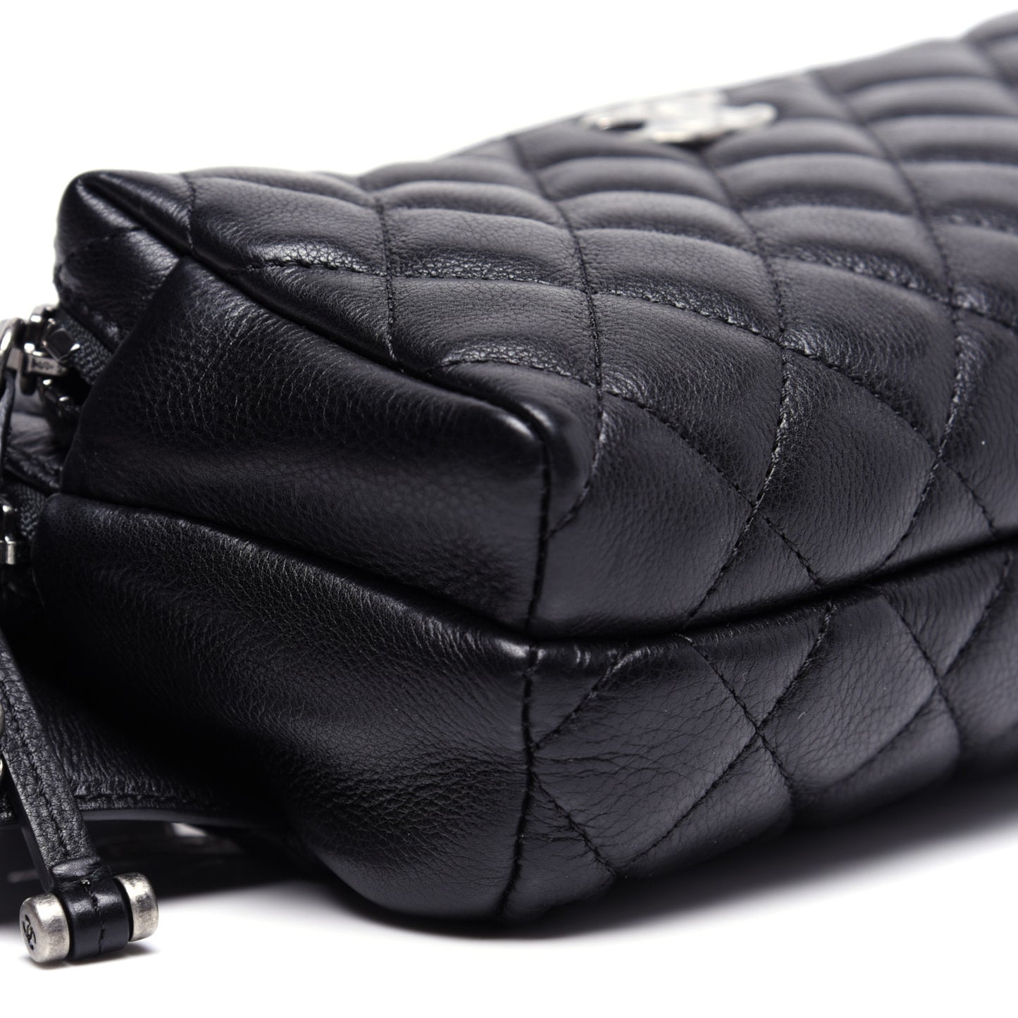 Calfskin Quilted Waist Bag Black