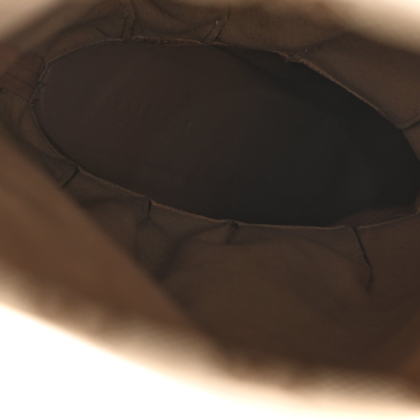 Monogram Malaga Kid Lisa Mid Heel Boots 37 Beige Ebony