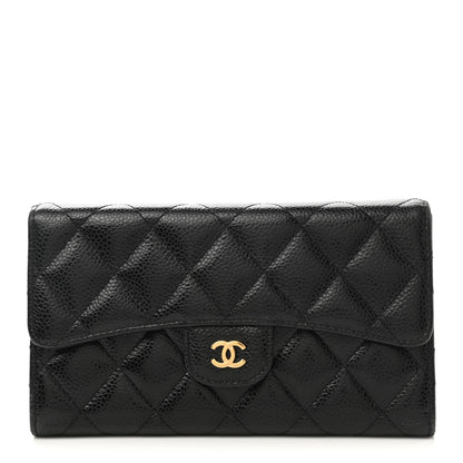Chanel Caviar Quilted Large Flap Wallet Black 1 of 10