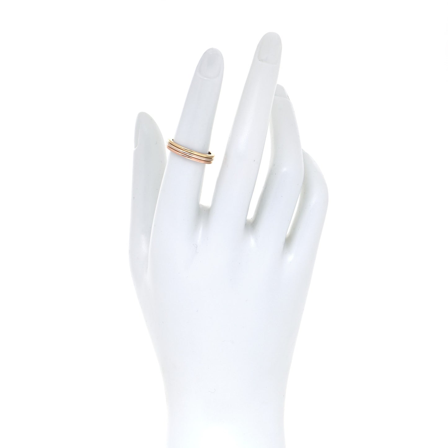 18K Pink White Yellow Gold 3.5mm Trinity Wedding Band Ring 52 6