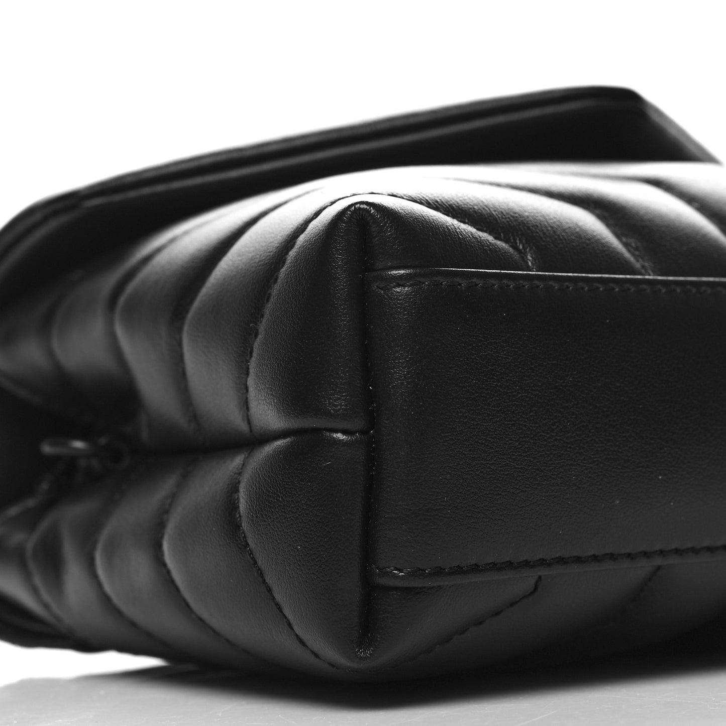 Calfskin Y Quilted Monogram Monochrome Toy Loulou Crossbody Bag Black