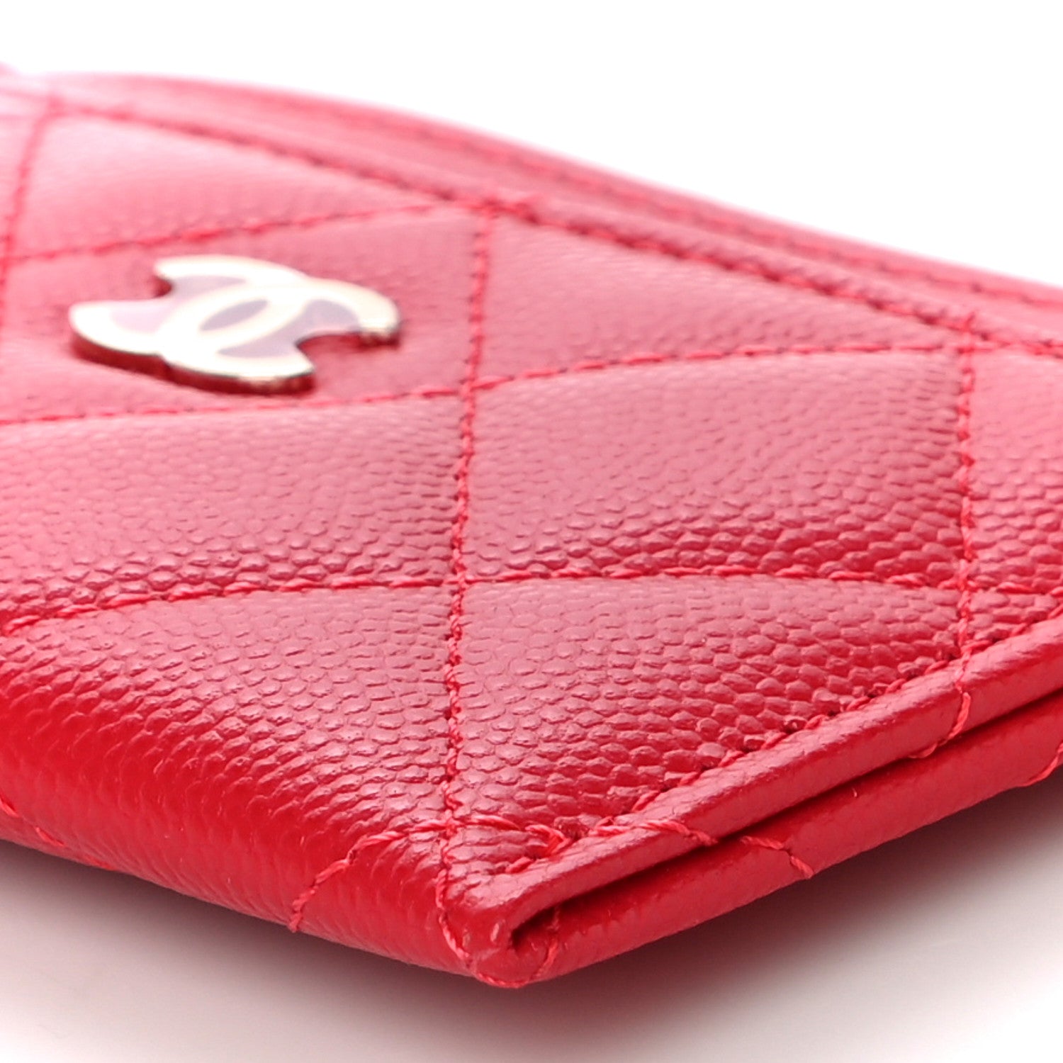 Chanel Caviar Quilted Card Holder Red 11 of 12