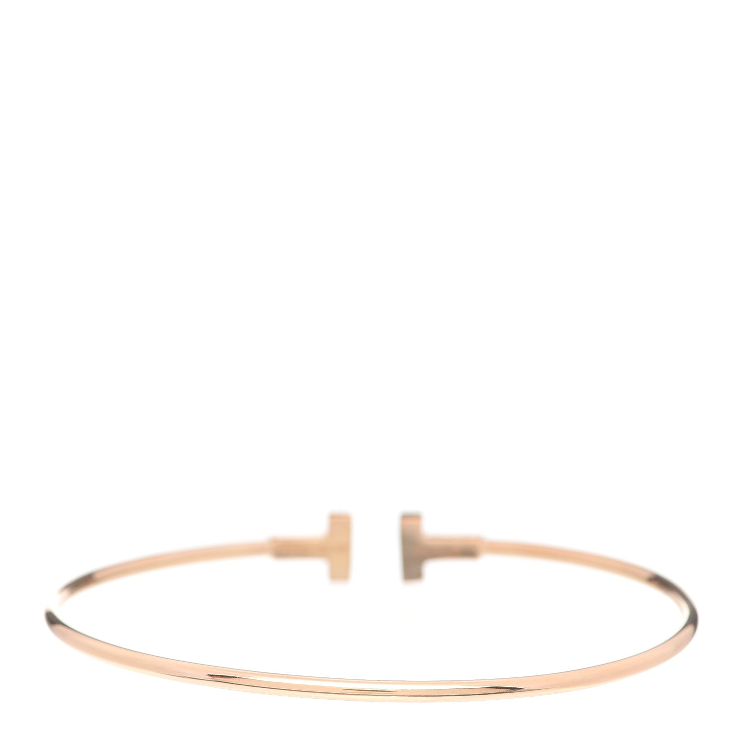 Tiffany 18K Rose Gold Narrow T Wire Bracelet 3 of 5