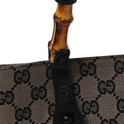 Gucci Monogram Small Bamboo Tote Black 9 of 13