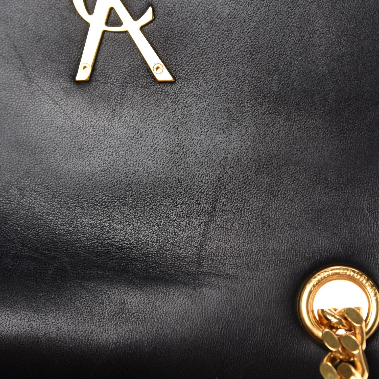 Saint Laurent Lambskin Matelasse Monogram Medium Vicky Chain Bag Black 9 of 13