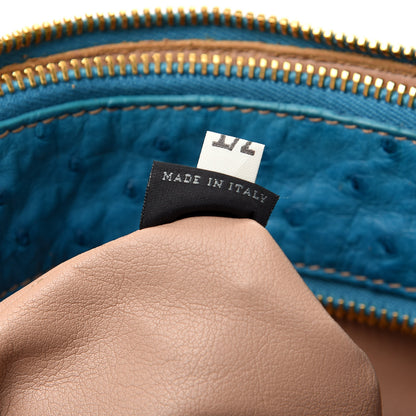 Prada Ostrich Medium Galleria Double Zip Tote Turchese 9 of 10