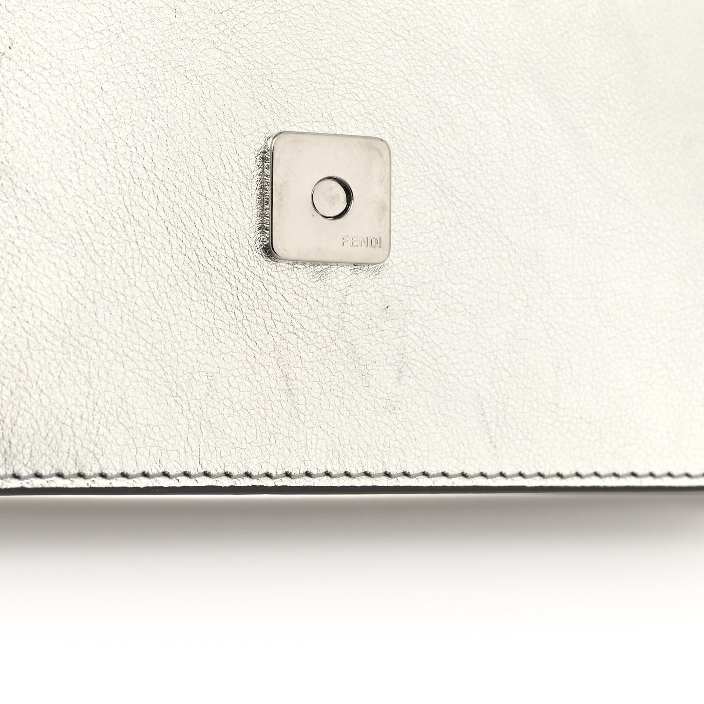 Vitello Catalan Mirror Flowerland Tube Wallet On Chain Argento